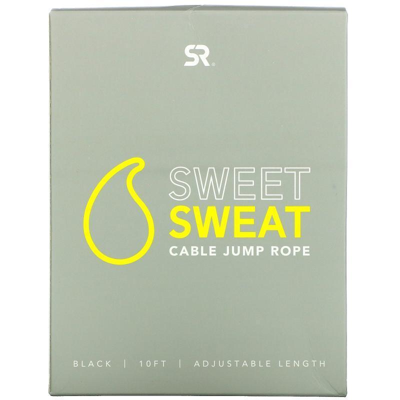 Sports Research,Sweet Sweat Cable 跳绳，黑色，10 英尺，1 根