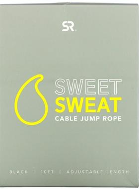 Sports Research,Sweet Sweat Cable 跳绳，黑色，10 英尺，1 根