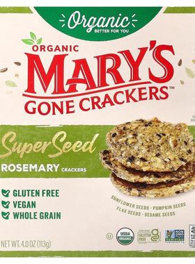 Mary's Gone Crackers,有机超级种子饼干，迷迭香味，4 盎司（113