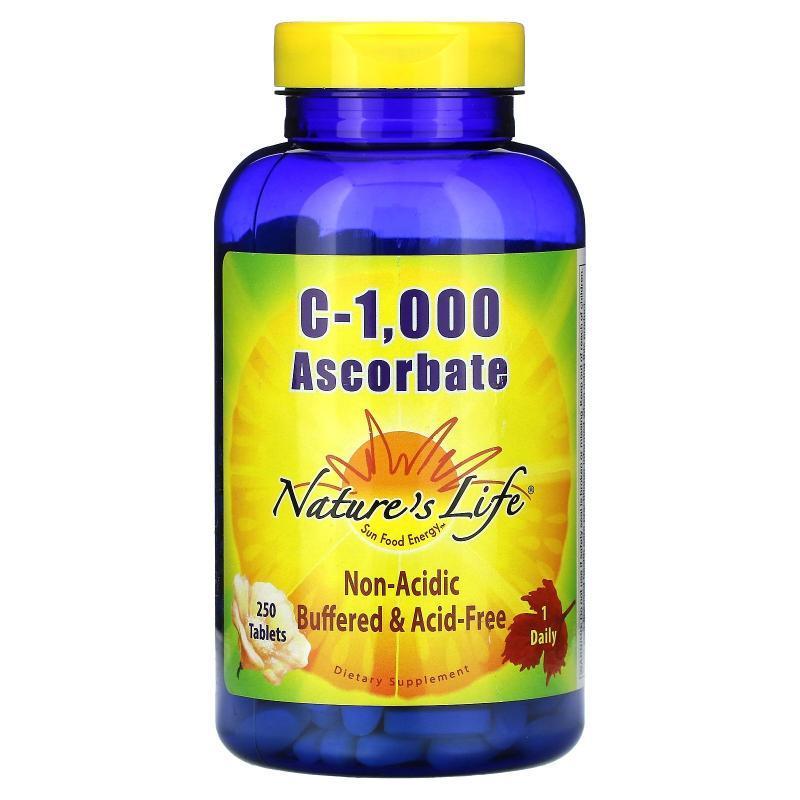 Nature's Life,C-1,000 Ascorbate, 250 Tablets