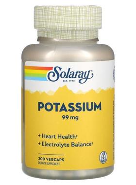 Solaray,Potassium, 99 mg, 100 VegCaps
