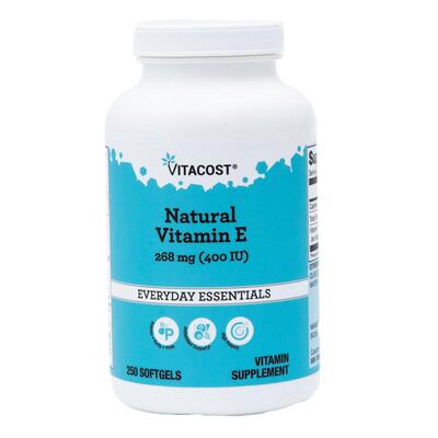 Vitacost,Natural Vitamin E, 268 mg (400 IU), 250 Softgels