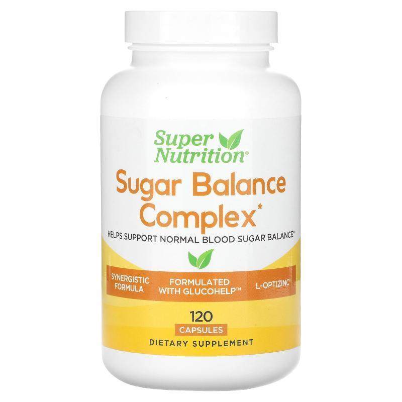 Super Nutrition,Sugar Balance Complex, 120 Veggie Capsules