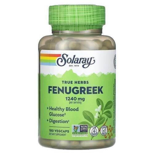 Solaray,True Herbs, Fenugreek, 620 mg, 180 VegCaps