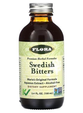 Flora,瑞典苦酒，无乙醇，3.4 液量盎司（100 毫升）
