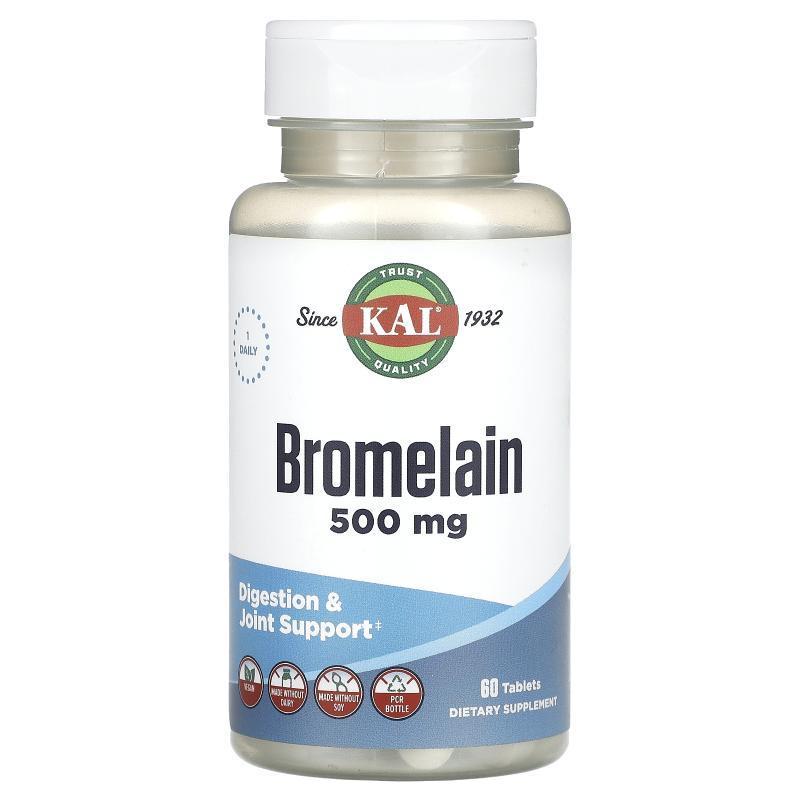 KAL,Bromelain, 500 mg, 60 Tablets