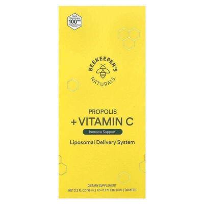 Beekeeper's Naturals蜂胶+维生素C脂质体输送高浓度蜂胶营养补充