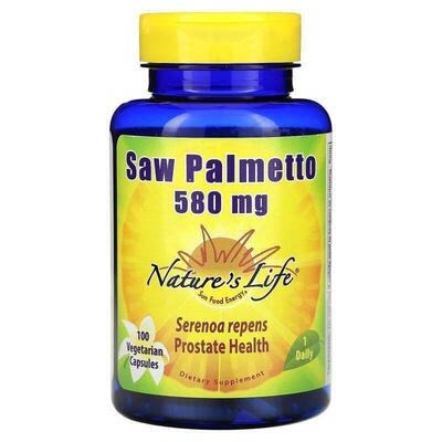 Nature's Life,Saw Palmetto, 580 mg, 100 Vegetarian Capsules