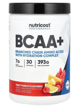 Nutricost,Performance, BCAA+, Fruit Punch, 14 oz (393 g)