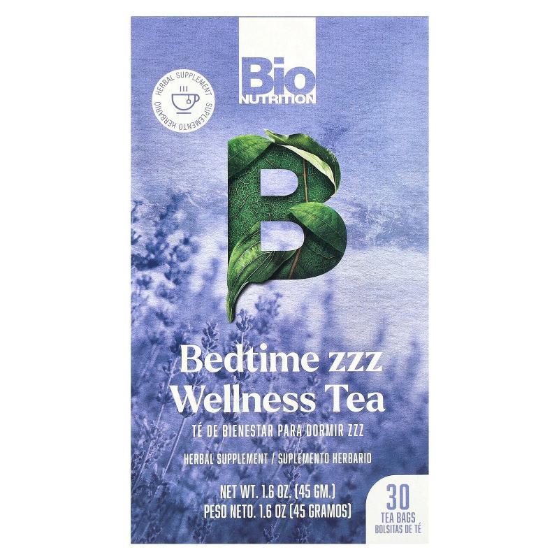 Bio Nutrition,Bedtime zzz Wellness Tea, Caffeine Free , 30 T