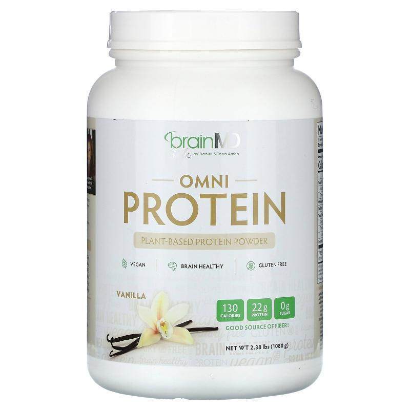 BrainMD,Omni Protien, Plant-Based Protein Powder, Vanilla, 2