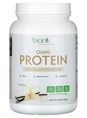 BrainMD,Omni Protien, Plant-Based Protein Powder, Vanilla, 2