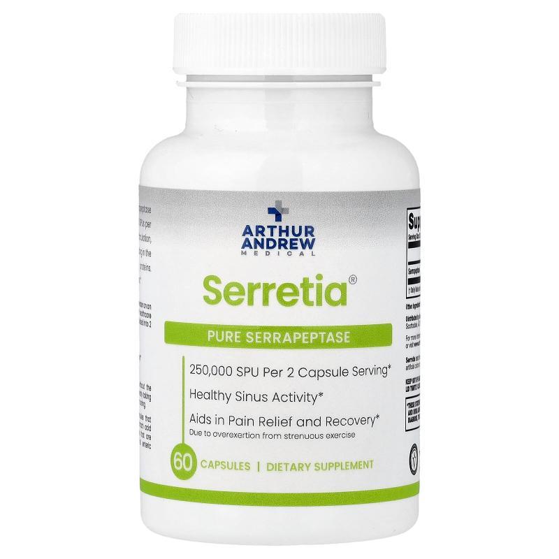 Arthur Andrew Medical,Serretia®, 60 Capsules (12,5000 SPU pe