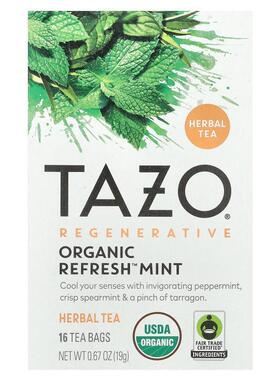 星巴克泰舒茶,Regenerative, Herbal Tea, Organic Refresh Mint,