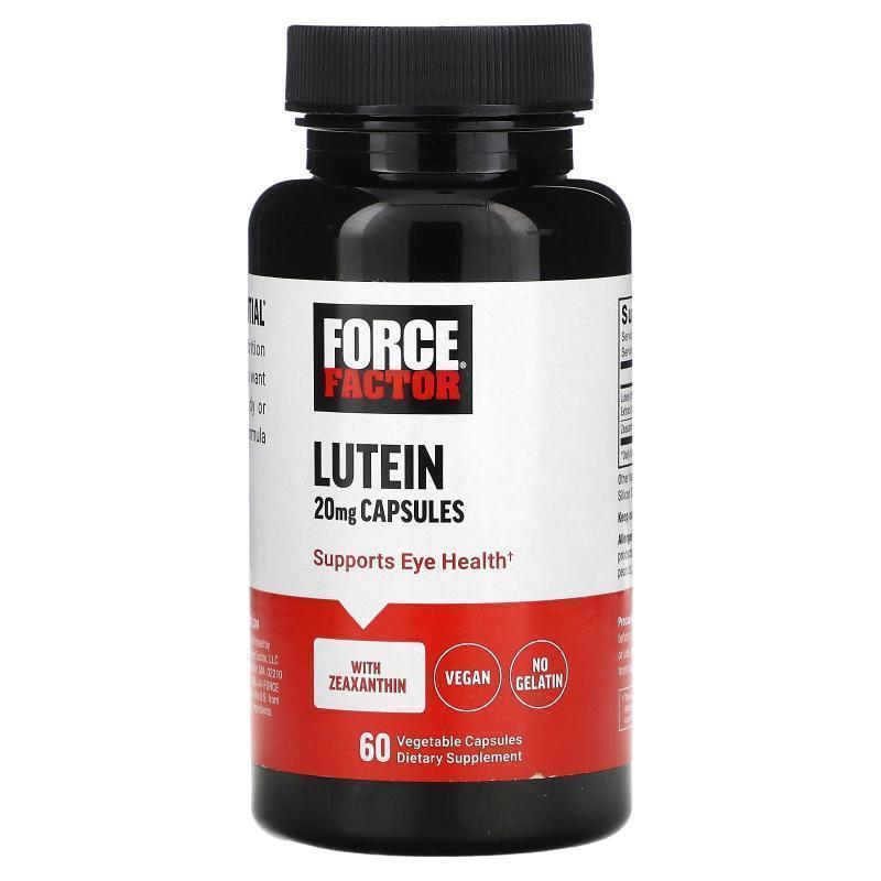 Force Factor,Lutein, 20 mg, 60 Vegetable Capsules