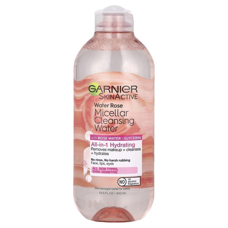 Garnier,SkinActive，水玫瑰胶束洁肤水，含玫瑰水 + 甘油，13.5
