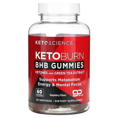 Keto Science,Keto Burn BHB Gummies, Raspberry, 60 Gummies