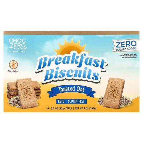 ChocZero,Premium Cookies, Breakfast Biscuits, Toasted Oat, 1