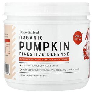 Chew + Heal,Organic Pumpkin Digestive Defense, For Dogs, 16