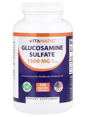 Vitamatic,Glucosamine Sulfate, 240 Vegetable Capsules (750 m