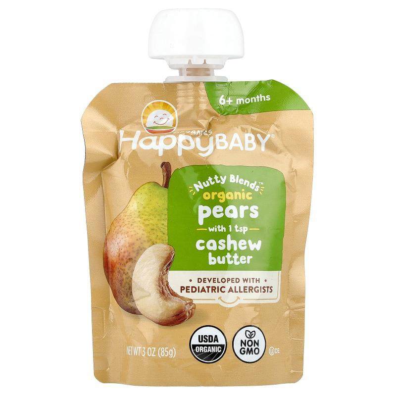禧贝,Nutty Blends™，6 个月以上，有机梨与腰果酱，3 盎司（85