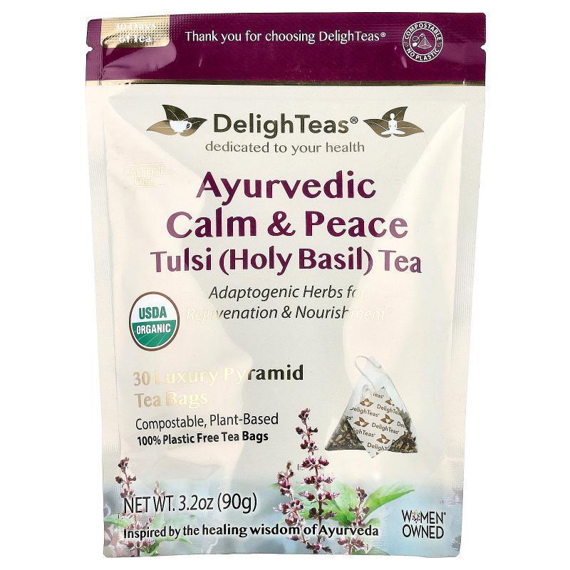 DelighTeas,Ayurvedic Calm &amp; Peace Tulsi (Holy Basil)