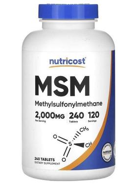 Nutricost,MSM, 1,000 mg, 240 Tablets