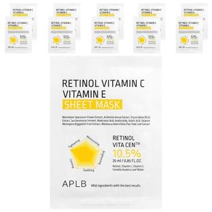 APLB,Retinol Vitamin C Vitamin E Beauty Sheet Mask, 10 Sheet