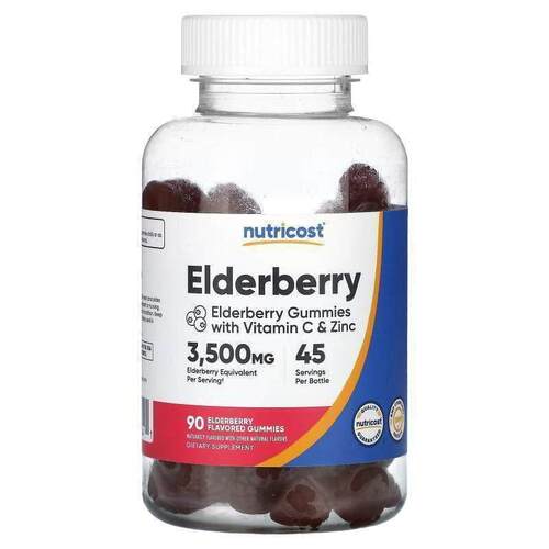 Nutricost,Elderberry, 90 Flavored Gummies