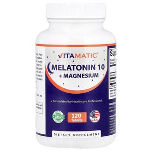 Vitamatic,Melatonin 10 + Magnesium, 120 Tablets