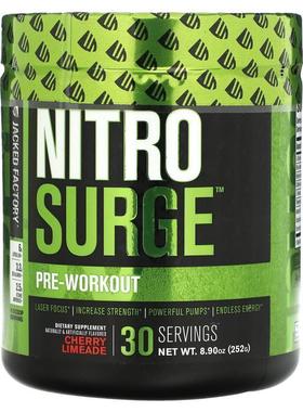 Jacked Factory,Nitro Surge, Pre-Workout, Cherry Limeade