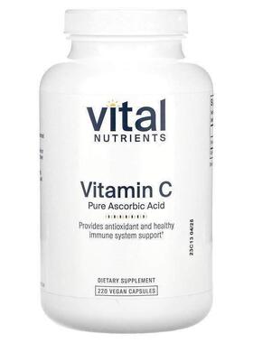 Vital Nutrients,Vitamin C Pure Ascorbic Acid, 220 Vegan Caps