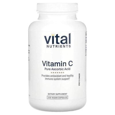 Vital Nutrients,Vitamin C Pure Ascorbic Acid, 220 Vegan Caps