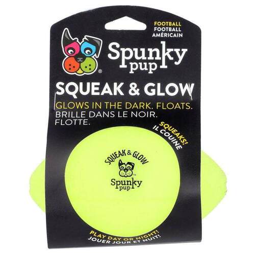 Spunky Pup,Squeak &amp;amp; Glow Football, 1 Count