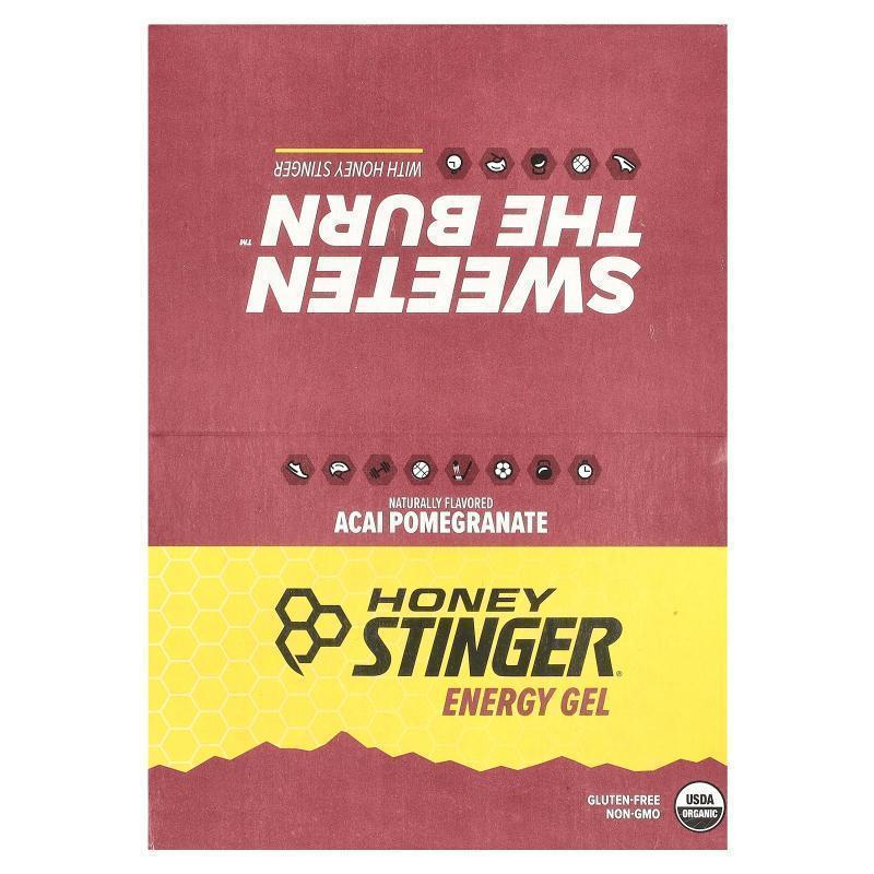 HoneyStinger,Energy Gel 能量凝胶，巴西莓石榴味，24 包，每包
