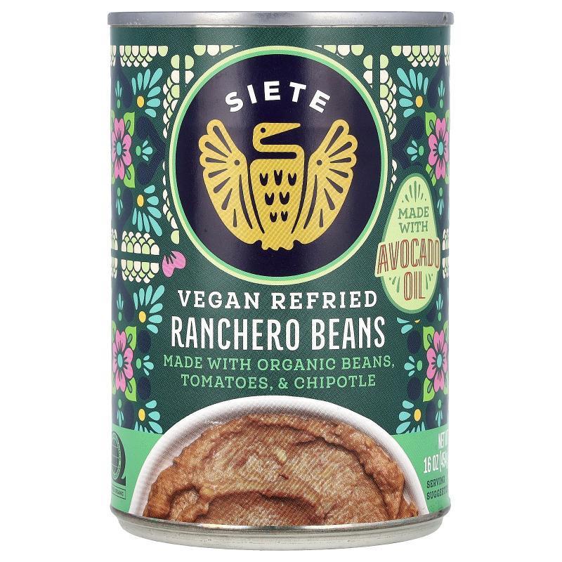 Siete,Vegan Refried Ranchero Beans, 16 oz (454 g)