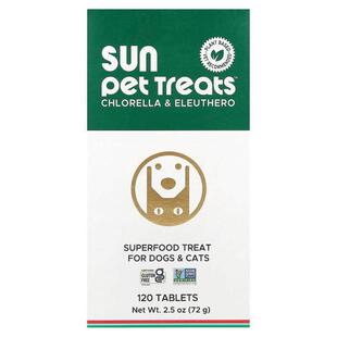 升康力,Sun Pet Treats™,小球藻和刺五加,猫狗专用,120 片