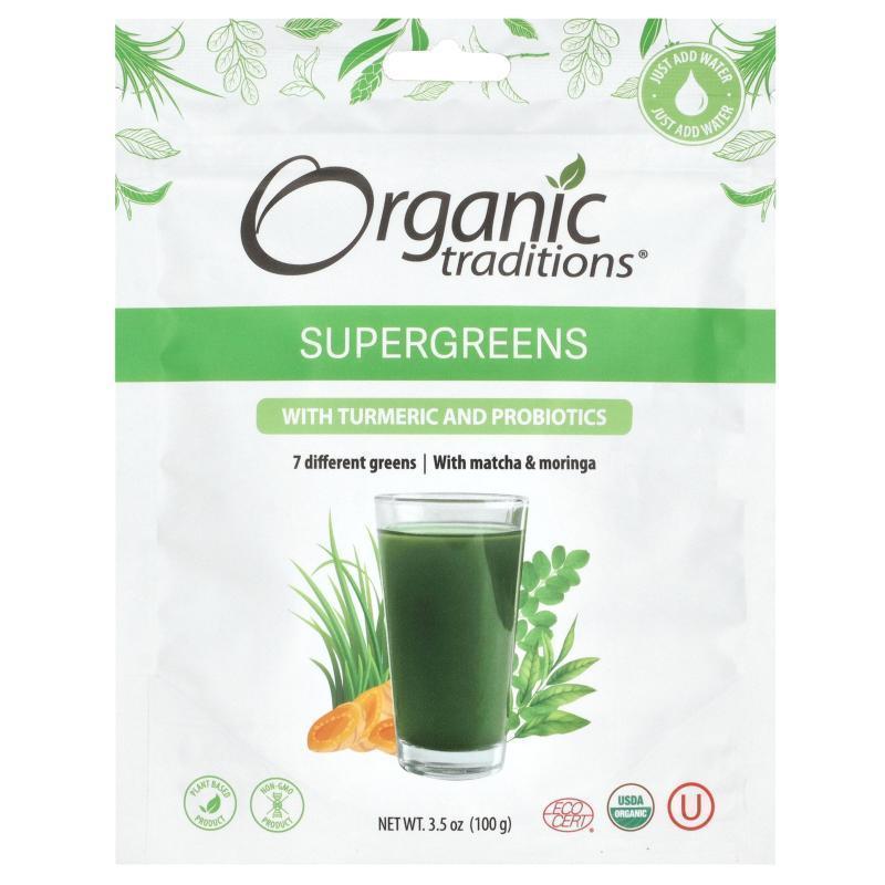 Organic Traditions,Supergreens, Cucumber Melon&amp;amp;a