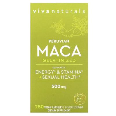 Viva Naturals,Peruvian Maca Gelatinized , 500 mg&amp;amp