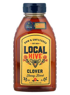 Local Hive, Honey Blend, Clover, Raw & Unfiltered, 16 oz