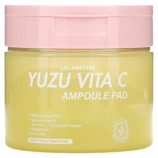 Lalarecipe,Yuzu Vita C Ampoule Pad, Illuminating Beauty Mask