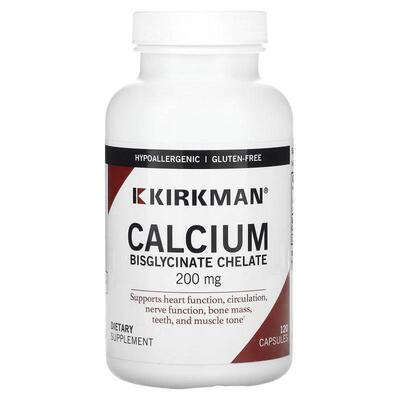 Kirkman Labs,Calcium Bisglycinate Chelate, 200 mg, 120 Capsu