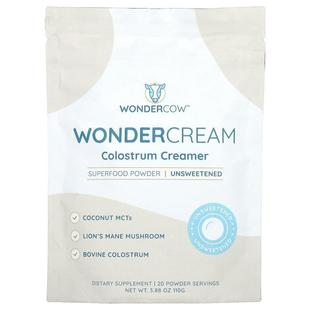 Wondercow,WonderCream, Colostrum Creamer, Unsweetened, 3.88