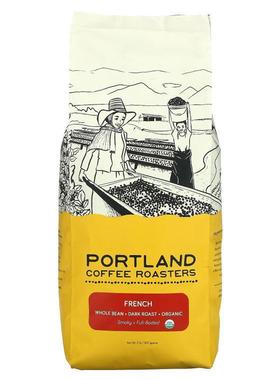 Portland Coffee Roasters,有机咖啡，全豆，深度烘焙，法式