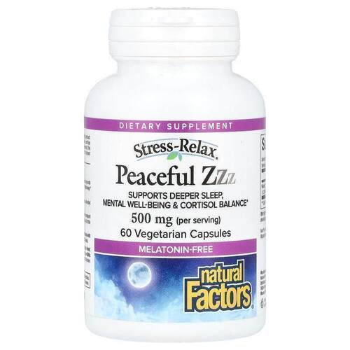 Natural Factors,Stress-Relax®，宁静睡眠，500 毫克，60 粒素食