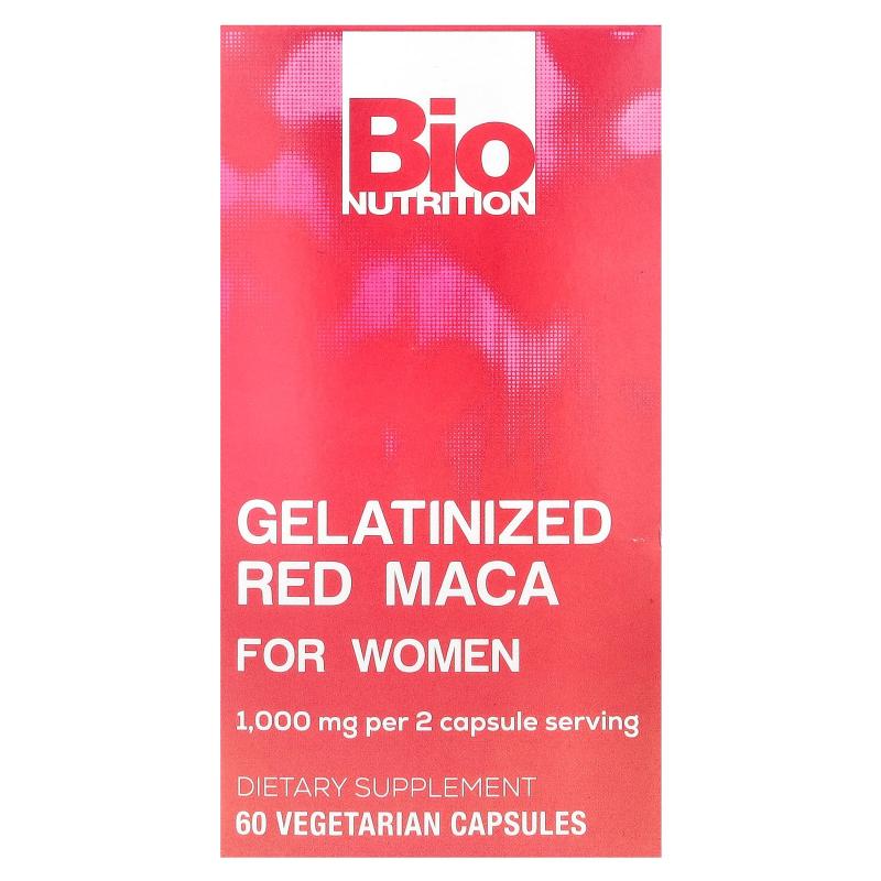 Bio Nutrition,Gelatinized Red Maca For Women, 1,000 mg, 60 V