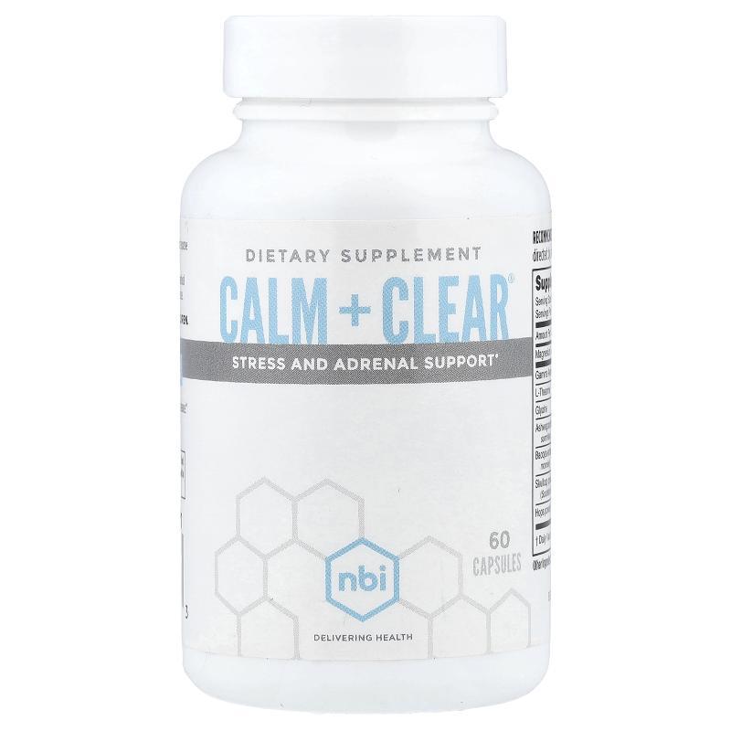 NBI Health,Calm + Clear®, Stress and Adrenal Support, 60 Cap
