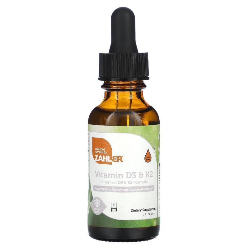 Zahler,Vitamin D3 &amp;amp;amp;amp;amp; K2, 1 fl oz (30