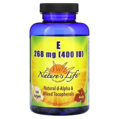 Nature's Life,Vitamin E, 268 mg (400 IU), 250 Softgels