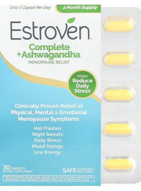 Estroven,Complete + Ashwagandha Menopause Relief, 30 Caplets